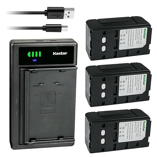 Kastar 3-Pack NP-77H Battery and LTD2 USB Charger Compatible with Sony CCD-FX630 CCD-FX640 CCD-FX700 CCD-FX700E CCD-FX710 CCD-FX720 CCD-FX730