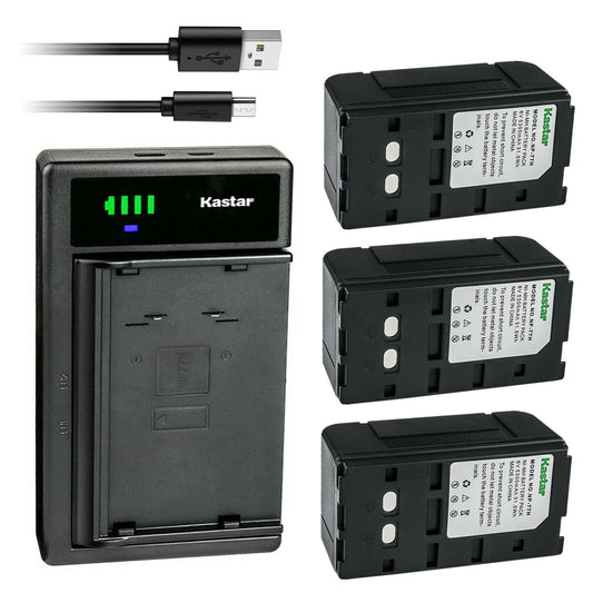 Kastar 3-Pack NP-77H Battery and LTD2 USB Charger Compatible with Sony CCD-FX630 CCD-FX640 CCD-FX700 CCD-FX700E CCD-FX710 CCD-FX720 CCD-FX730