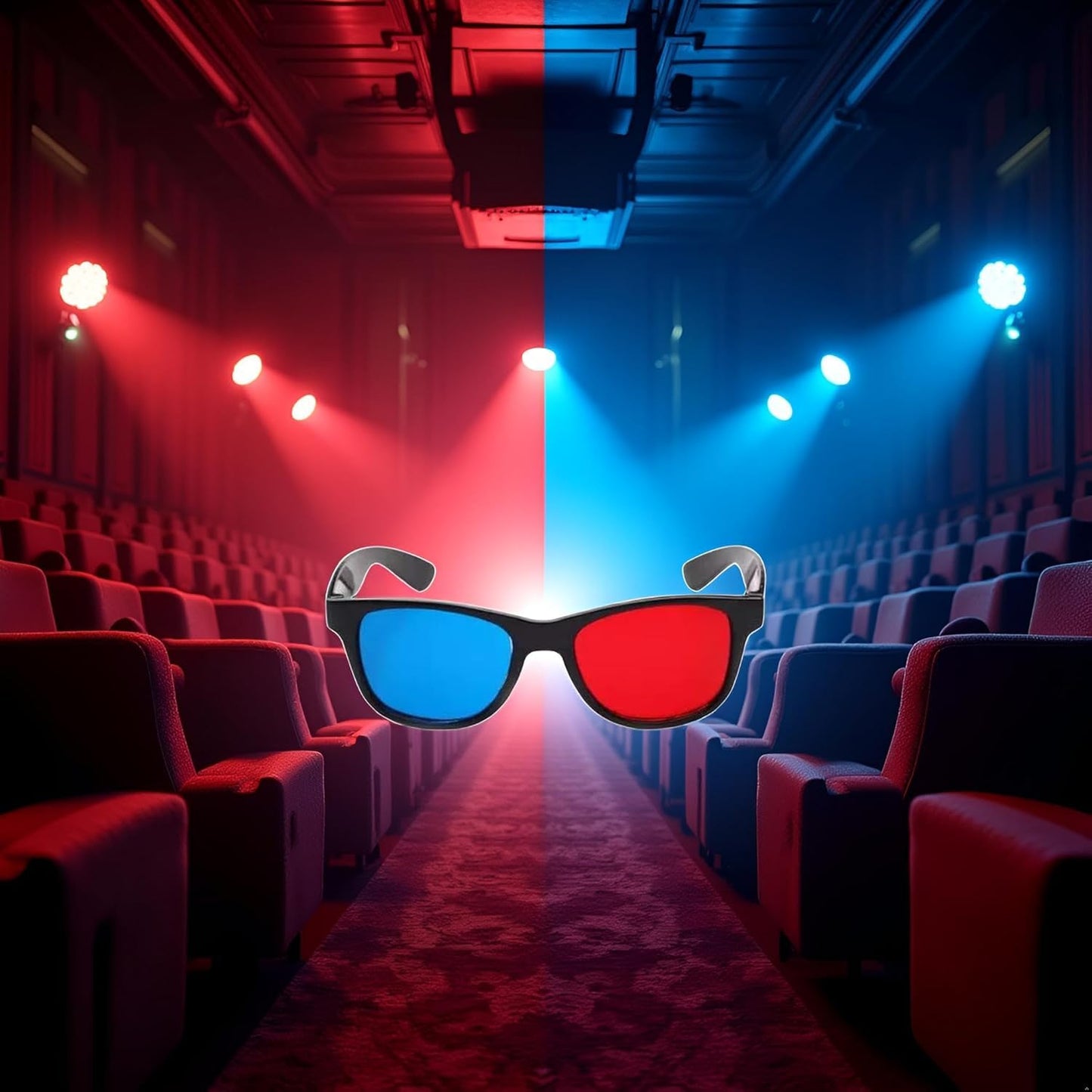 4Pcs Red and Blue 3D Glasses Universal TV Movie Dimensional Video Frame 3D Glasses DVD Game Glass 3D Style Glasses for 3D Movies Games,3D Viewing