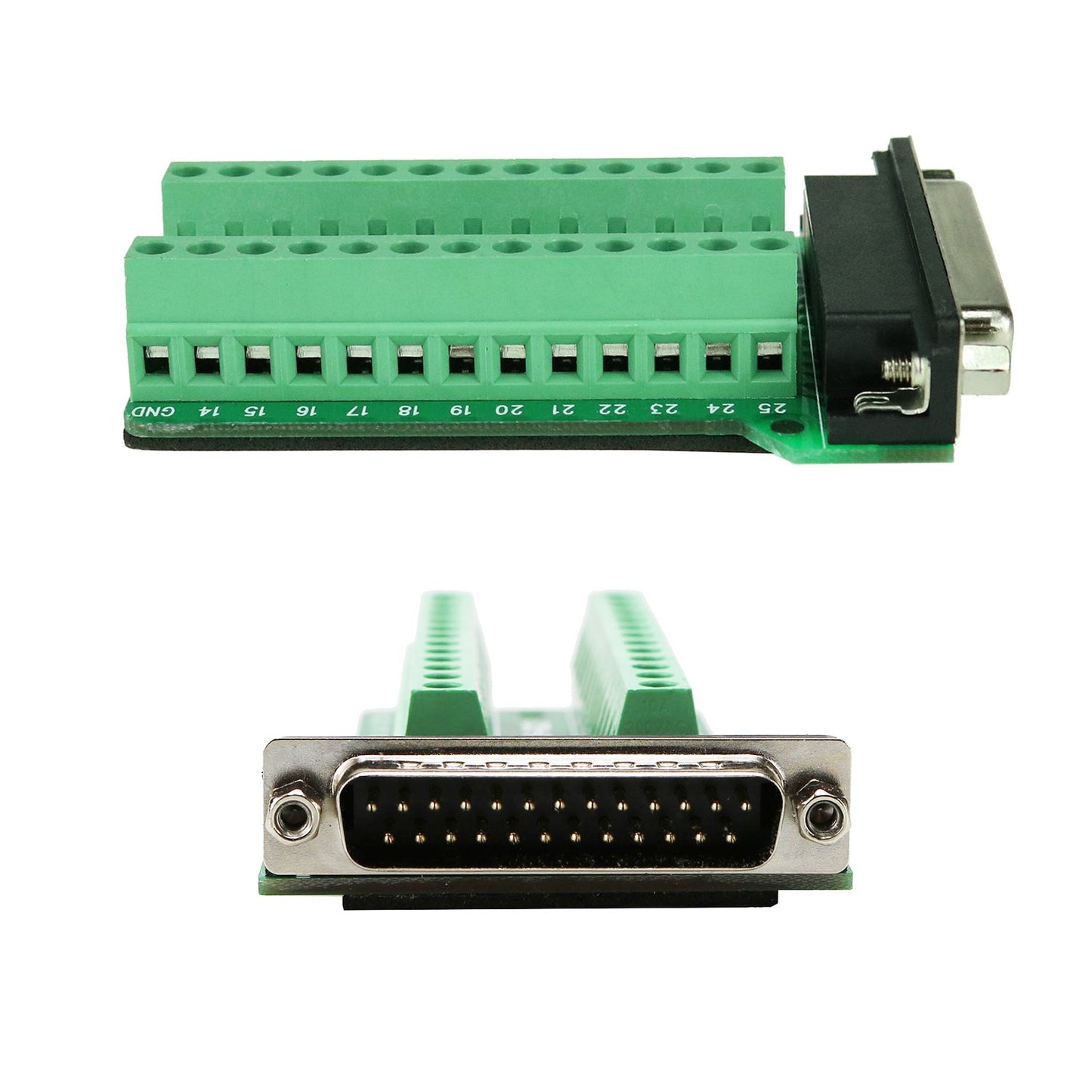 Twinklebay DB25 Breakout Connector D-sub Breakout 25 Pin Connector with Nut (Male Adapter x 1, Female Adapter x 1)