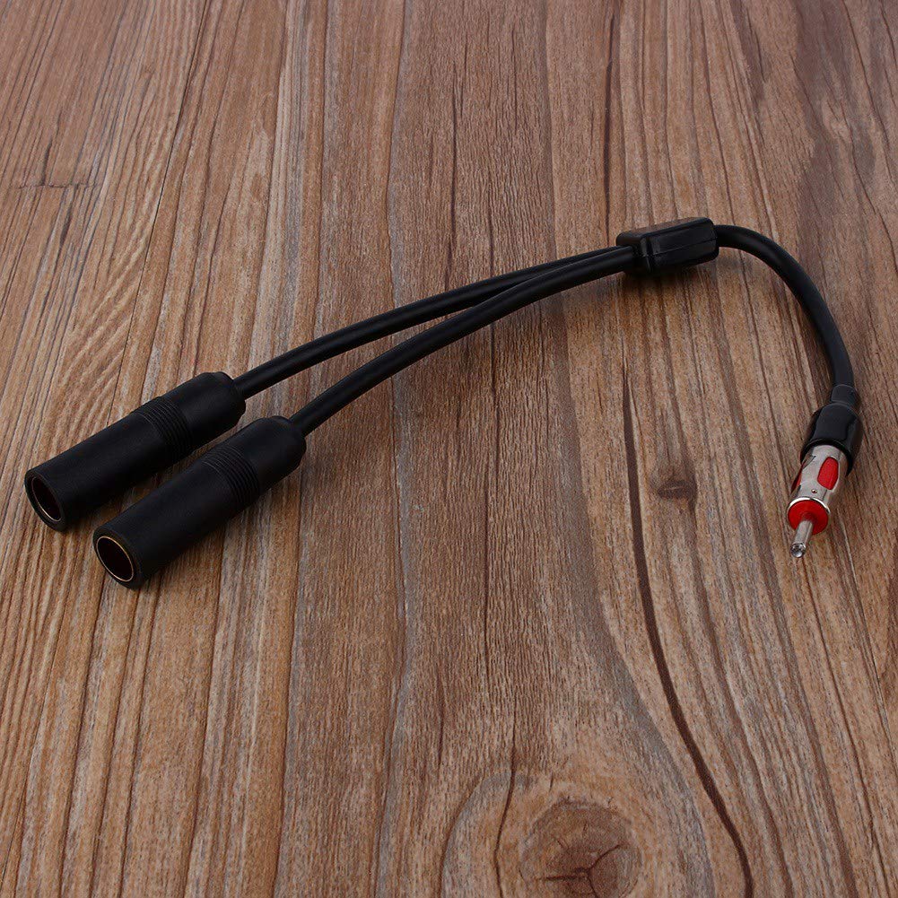 Car AM FM Antenna Splitter Adapter Car Auto Radio Antenna Splitter Stereo Cable 1 Male to 2 Female Y Adaptor Connector for Car Truck Vehicle Radio