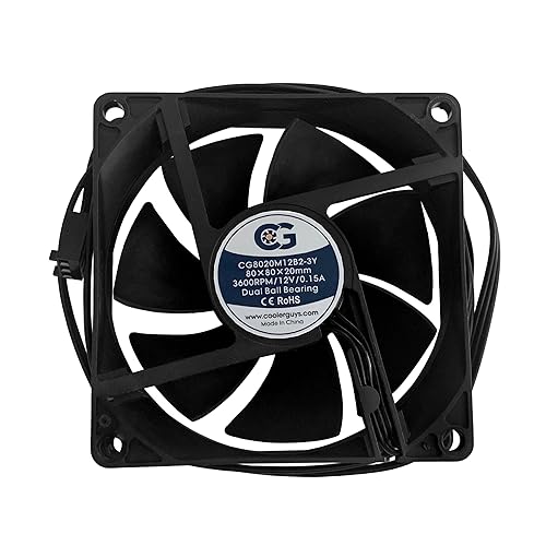 Coolerguys 80x80x20mm 12 VDC 3Pin Medium Speed Fan CG8020M12B2-3Y