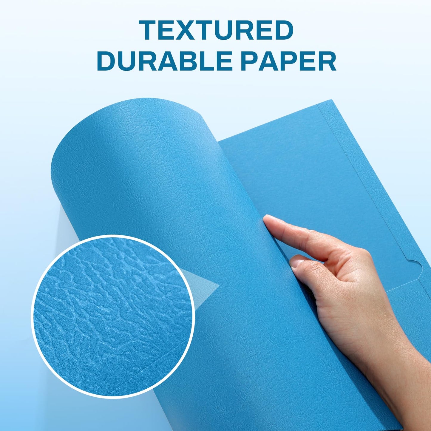 SUNEE Folders with Pockets(125 Pack, Blue), 2 Pocket Folders Fit Letter Size Paper, Paper File Folder for School Office Home Business