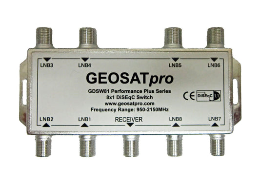 GEOSATpro 8x1 DiSEqC 1.1 Model GDSW81 8X1 Multi Switch FTA Cascadable Stackable
