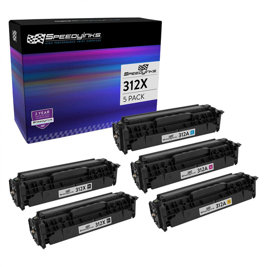 SPEEDYINKS Compatible Toner Cartridge Replacement for HP 312X/A (2 High Yield Black, 1 Cyan, 1 Magenta, 1 Yellow, 5-Pack) Compatible with HP Color