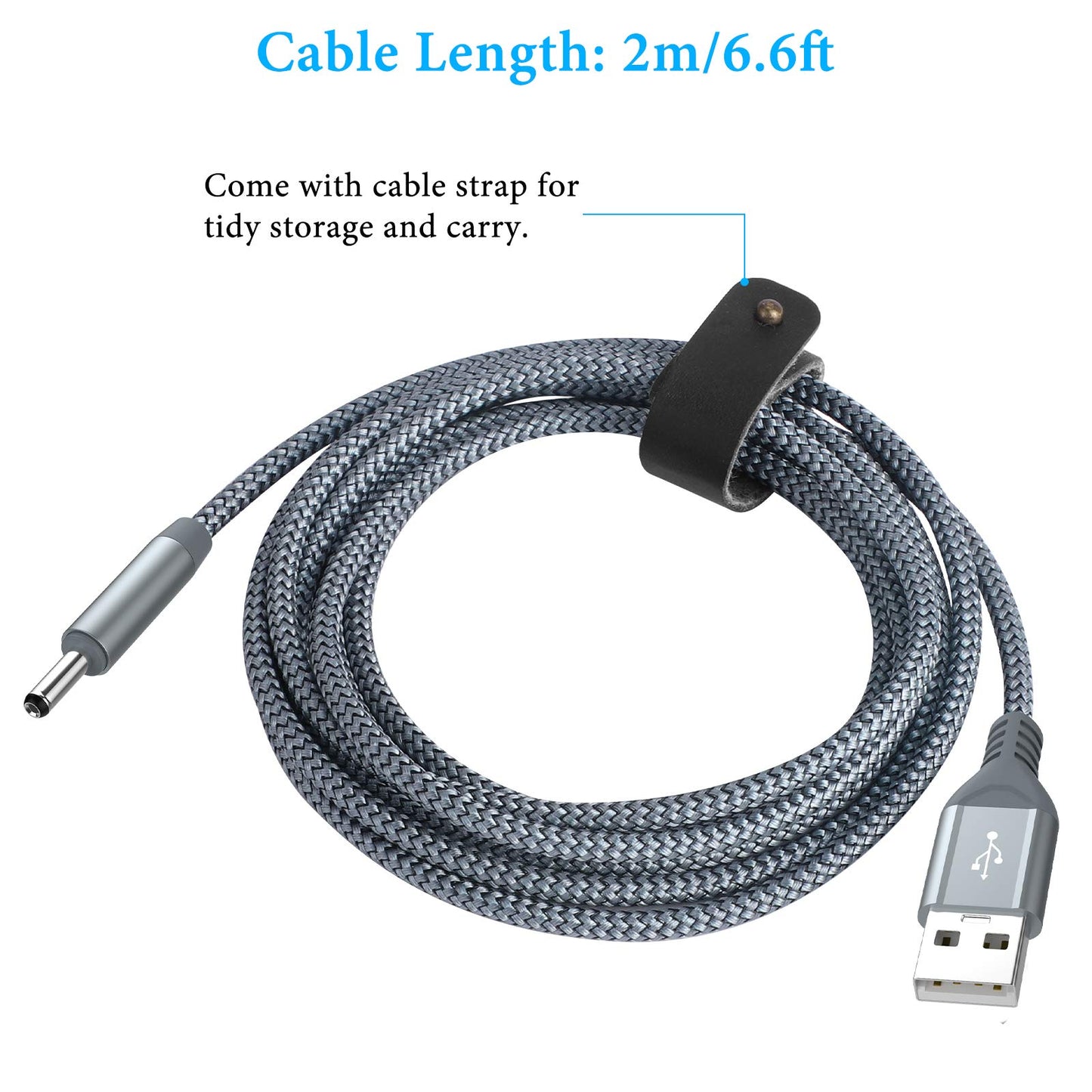 APETOO 6.6FT 5V USB to DC 3.5mm x 1.35mm Plug Charging Cable Replacement Charger Cord for Foreo Luna/Luna2/Luna3/Luna Mini & Mini2/FOREO ISSA Series
