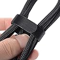 HAVE ME TD Reusable 6-Inch Fabric Cable Ties, Multi-Purpose Hook & Loop Cord Organizer, Black