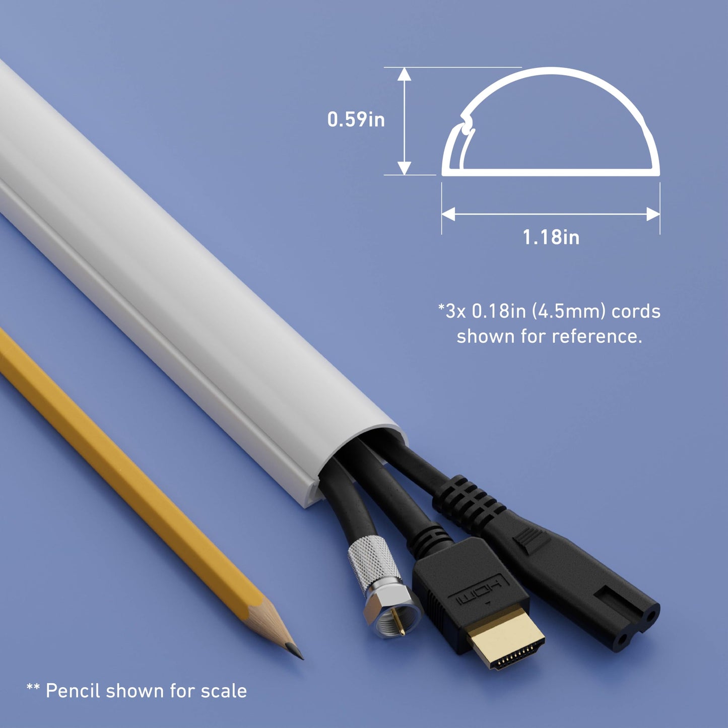 D-Line 157in Cord Cover Kit, Self-Adhesive Wire Hiders, Paintable Cable Raceway to Hide Wires on Wall, Electrical Cable Management - 10x 15.7 Lengths