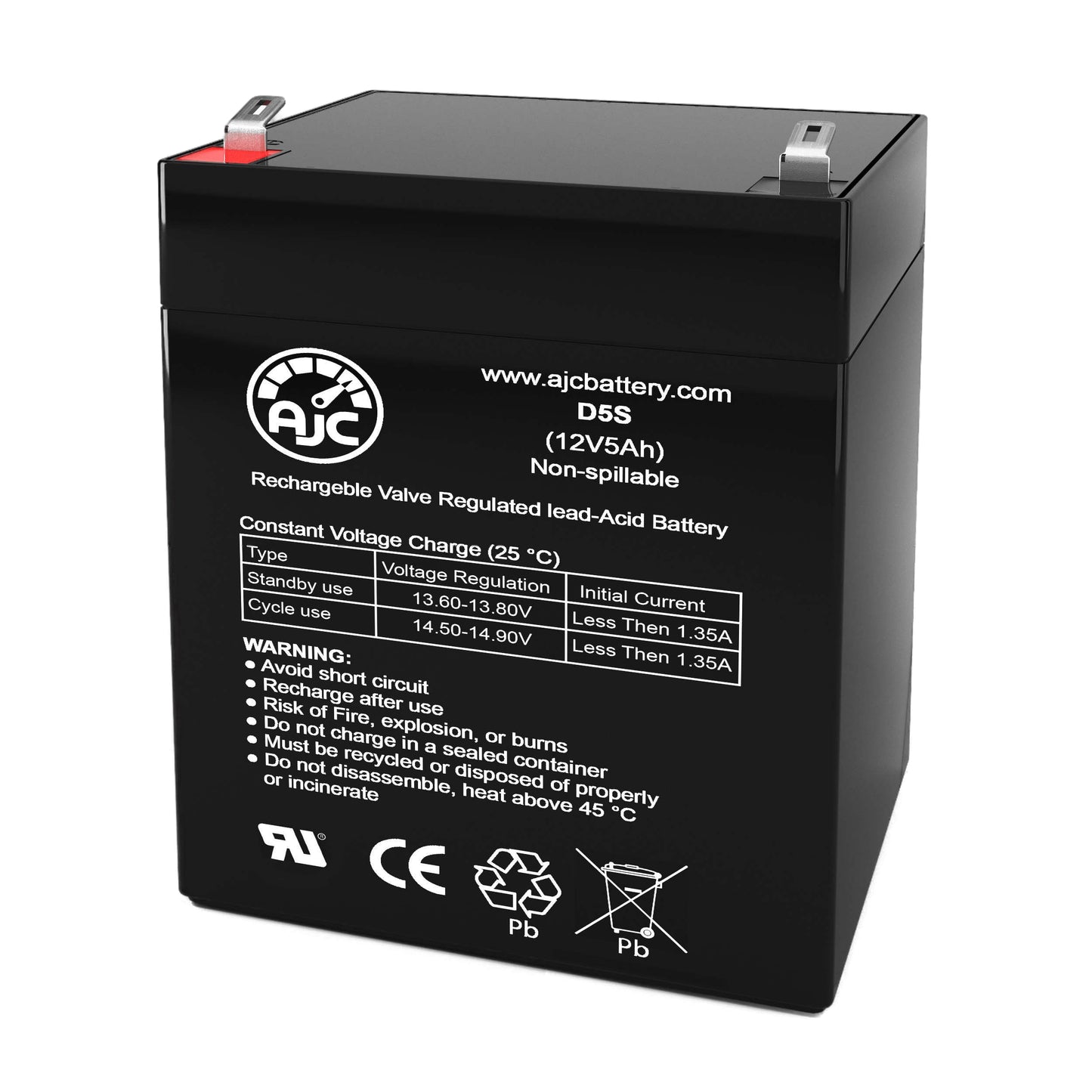 AJC Battery Compatible with Ritar RT1250 RT150H 12V 5Ah Sealed Lead Acid Battery