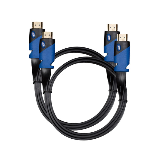 FLAT HDMI Cable - 3 FT (2-Pack) High Speed HDMI Cable (4.5m) Flat Wire - CL3 Rated, Supports, 4K, Full HD, 3D, 2160p, 1080p, Ethernet and Audio Return