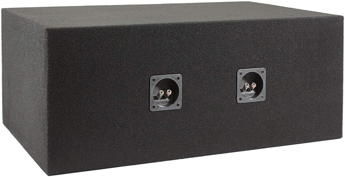 Absolute USA VEGD12 Dual 12-Inch Slot Ported Subwoofer Enclosure, 3/4-Inch MDF