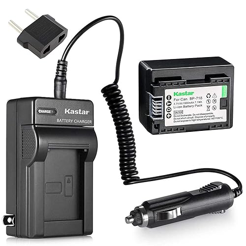 Kastar Battery BP-718F Decoded 1 Pack + Charger for Canon BP-718 and VIXIA HF M50, HF M52, HF M500, HF R30, HF R32, HF R40, HF R42, HF R50, HF R52, HF