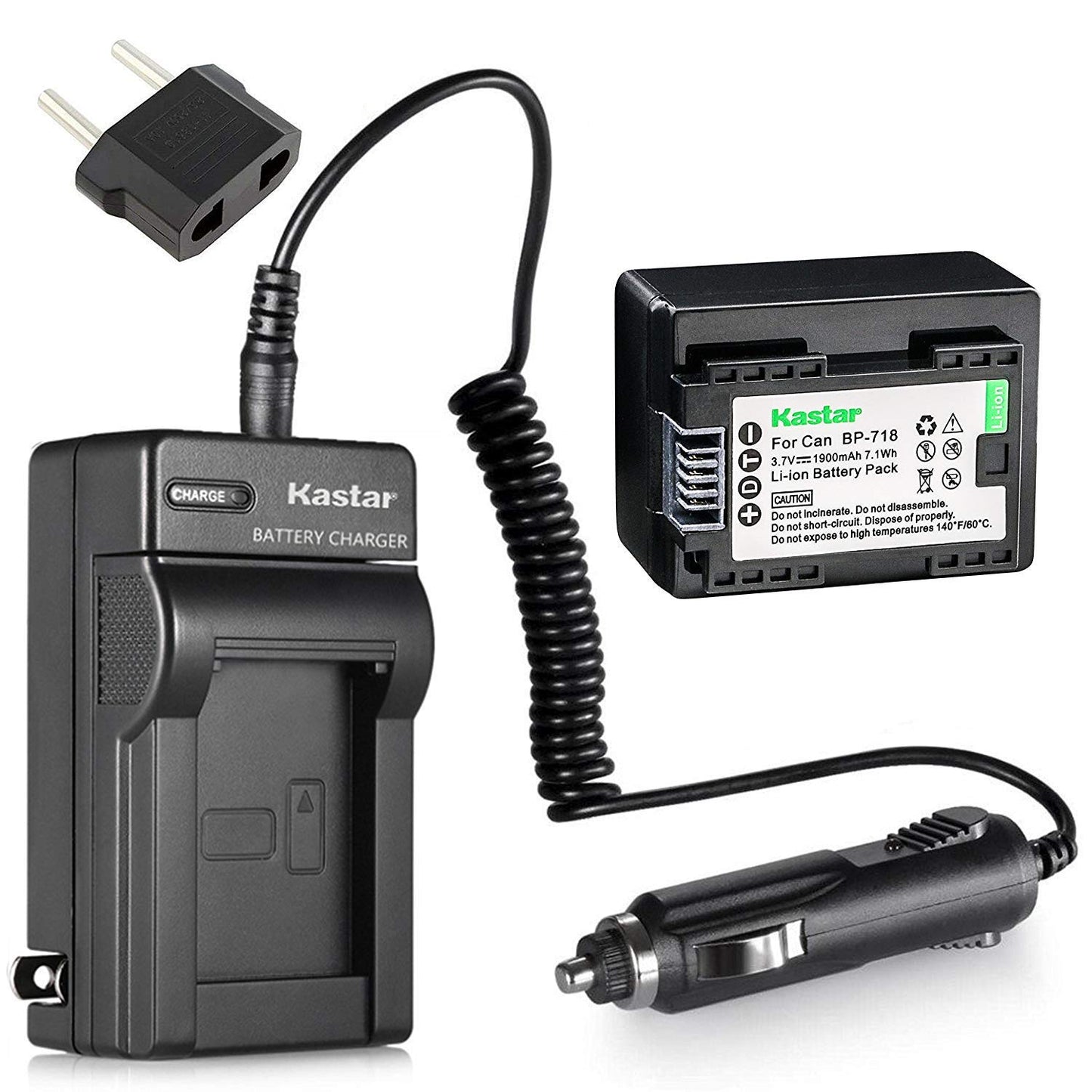 Kastar Battery 1-Pack and Charger for Canon BP-718 BP-727BP-709 CG-700 and VIXIA HF M50 HF M52 HF M500 HF R30 HF R32 HF R40 HF R42 HF R50 HF R52 HF