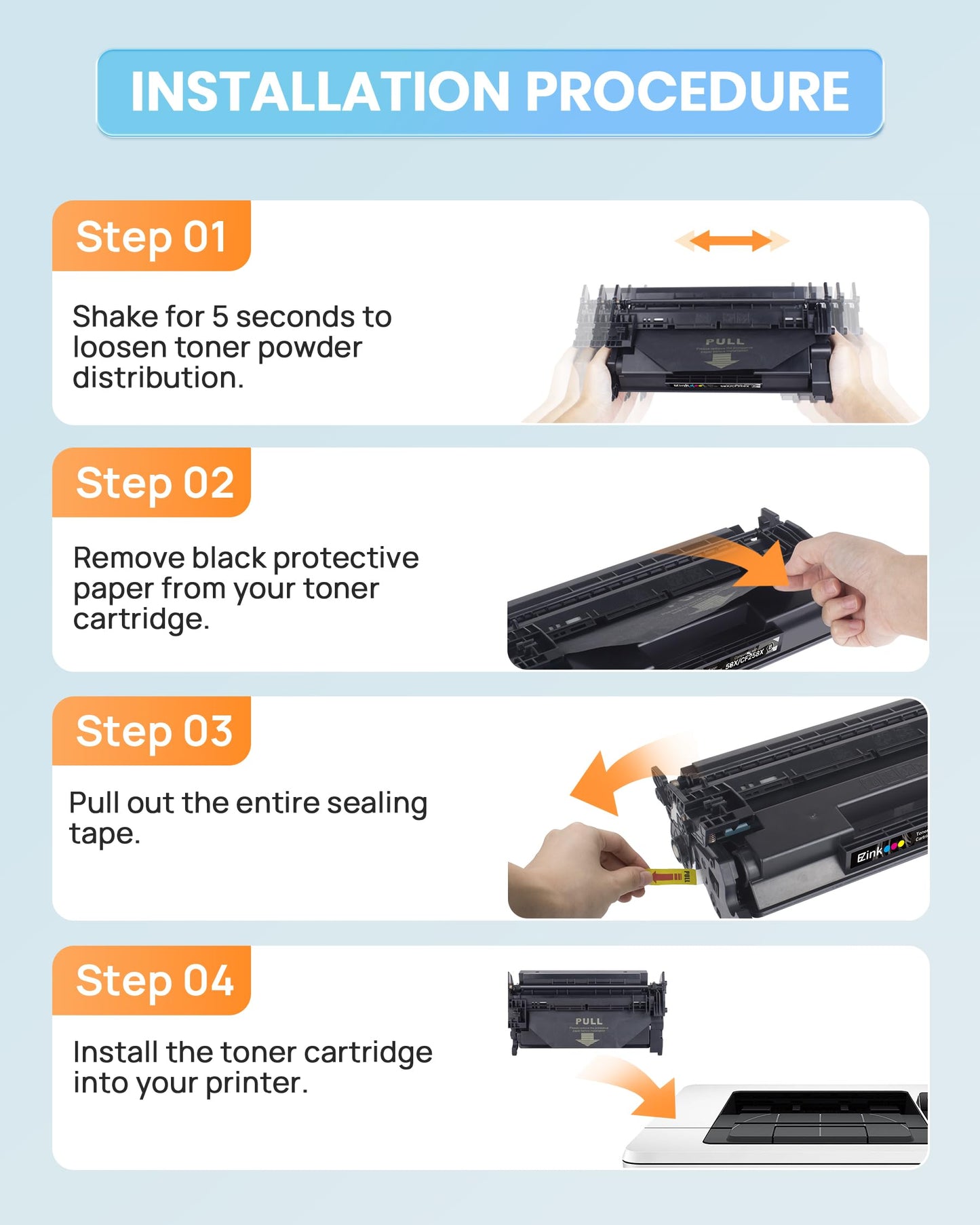 E-Z Ink 148X 148A Compatible Toner Cartridges Replacement for HP 148X W1480X 148A W1480A Toner (with Chip) to Use with HP Pro MFP 4101fdn 4101fdw