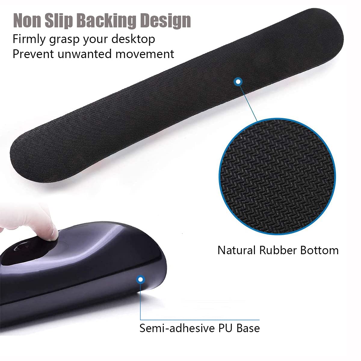 Keyboard Wrist Rest and Mouse Pad Wrist Support Set with Coasters, Non-Slip PU Base, Easy Typing and Relieve Wrist Pain, Perfect for Home Office