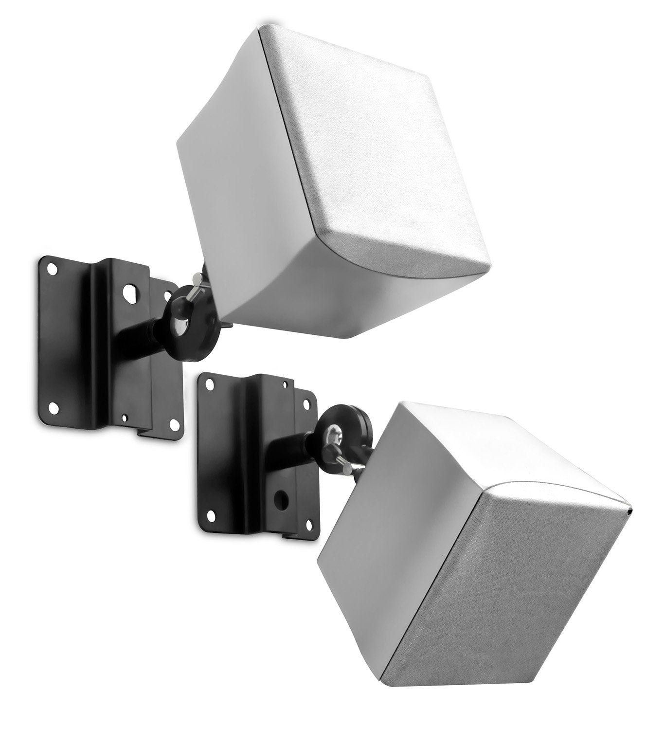 Mount-It! Speaker Mount for Wall and Ceiling, Low Profile Heavy Duty, Anti-Theft, Universal for Channel Surround Sound and Satellite Speakers, Black