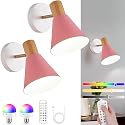 Vechoicy Battery Operated Wall Sconces Lighting Set of 2, Adjustable Wireless Wall Lamp, Cordless Wall Lighting with Remote and Dimmable Rechargeable
