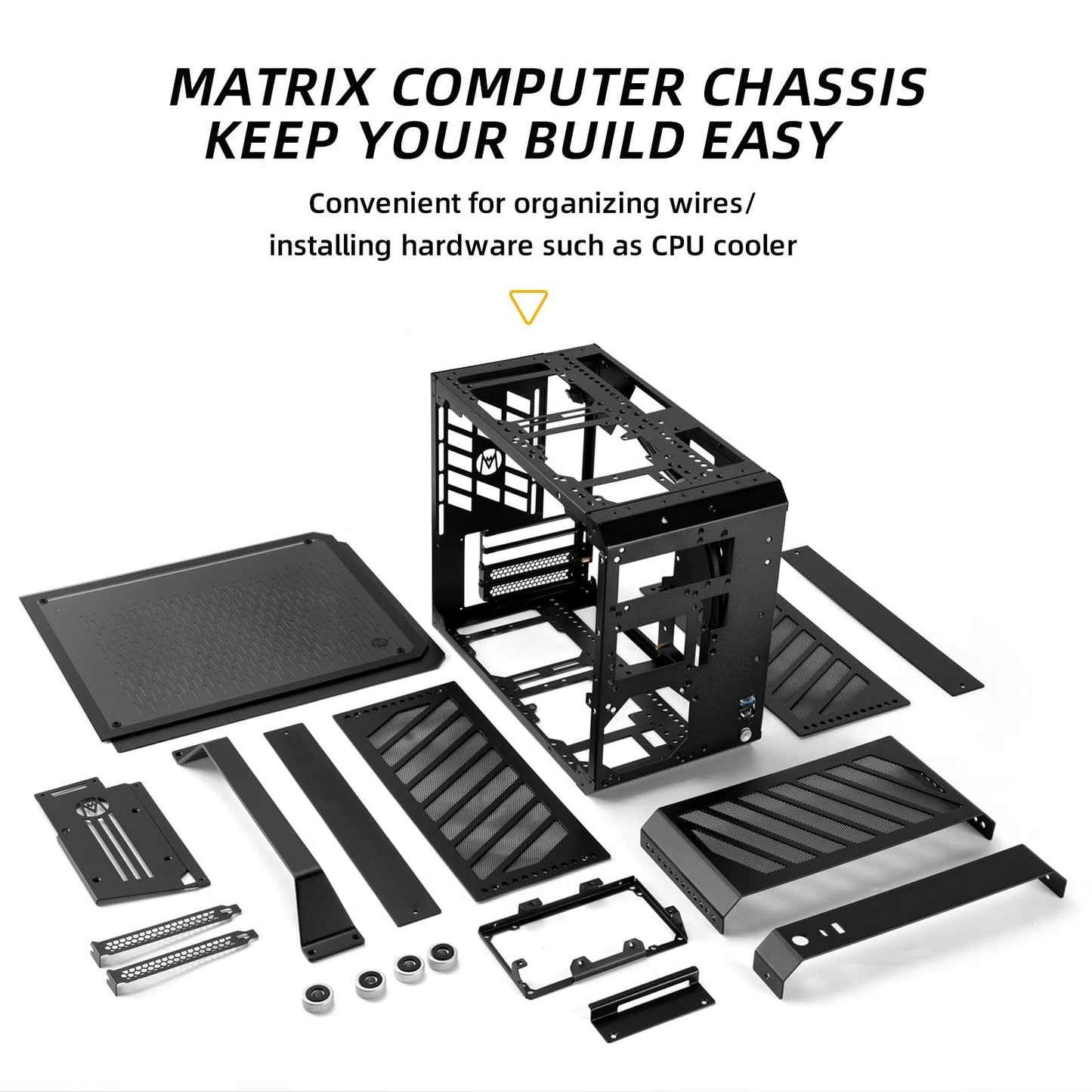 Mechanic Master Cool Cube Series C28 Matx/Itx Case/Alumium/Steel/Water-Cooling/Temered Glass Small Form Factor Computer Case (Elegant Black)