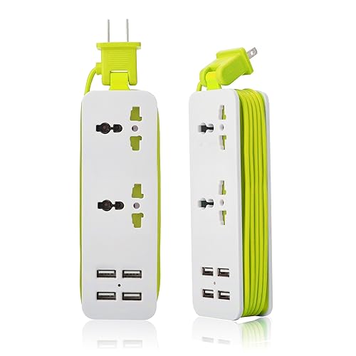 K-century Travel Power Strip Surge Protector with 2 Outlets 4 USB Output 5V 4.2A Output Power Strip with USB Portable Travel Charger Wall Charger