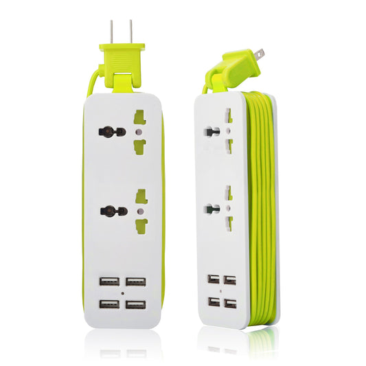 K-century Travel Power Strip Surge Protector with 2 Outlets 4 USB Output 5V 4.2A Output Power Strip with USB Portable Travel Charger Wall Charger