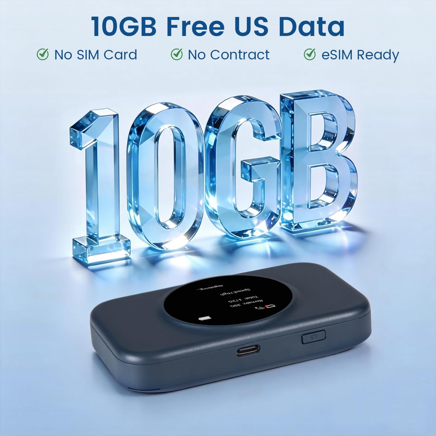 Statelinker S2 Portable WiFi Hotspot,10GB Free USA Data for 30 Days,No Sim Card Needed,4g LTE Mobile Internet Travel Router for USA,8 Device