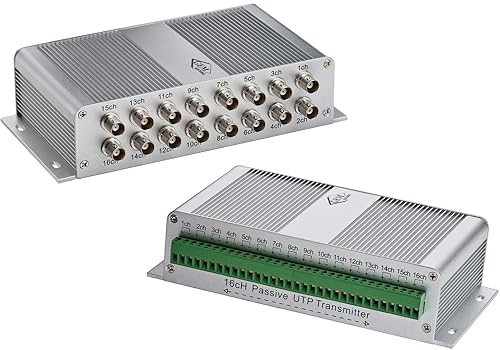 Triplett GEM Passive 16-Position CCTV Balun Analog Transceiver Box with 16 BNC Jacks to Screw Terminal (TRB-16BNCST)