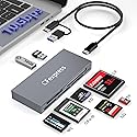 8-in-1 CFexpress Type B Card Reader with 10Gbps USB Ports*2, 10Gbps CF Express Reader hub for CFexpress Type B/SD/microSD/CF/XD/MS, Multi Reader