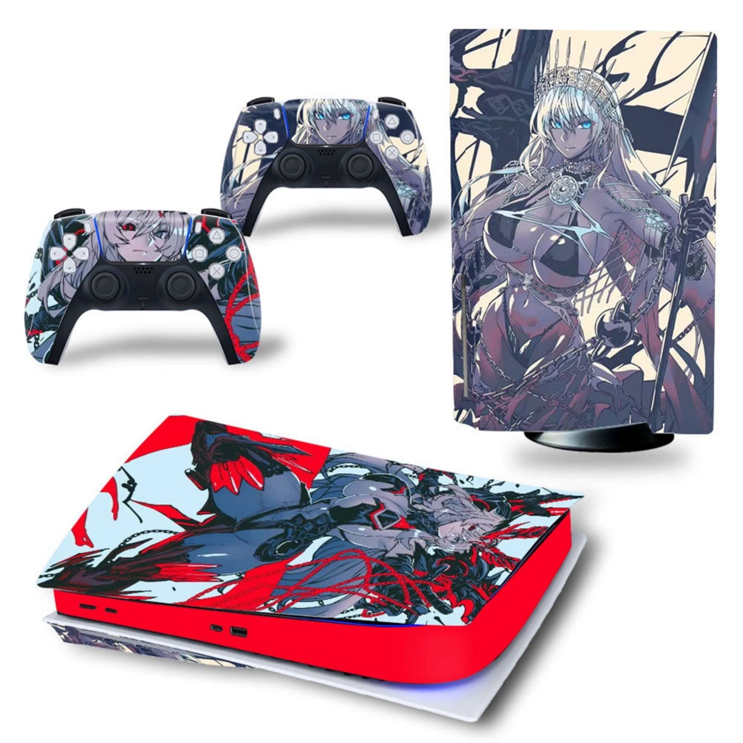 Full Set Skins Compatible with Ps-5 Disc Version,Protective Stickers for Ps-5 Disc Edition Console Controllers (1)