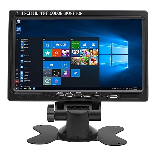 Vanxse 7 inch Small HDMI Monitor 1024x600 Resolution Small 1080P Portable IPS Monitor with Built-in Speakers HDMI VGA AV Input for Gaming CCTV