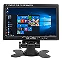 Vanxse 7 inch Small HDMI Monitor 1024x600 Resolution Small 1080P Portable IPS Monitor with Built-in Speakers HDMI VGA AV Input for Gaming CCTV