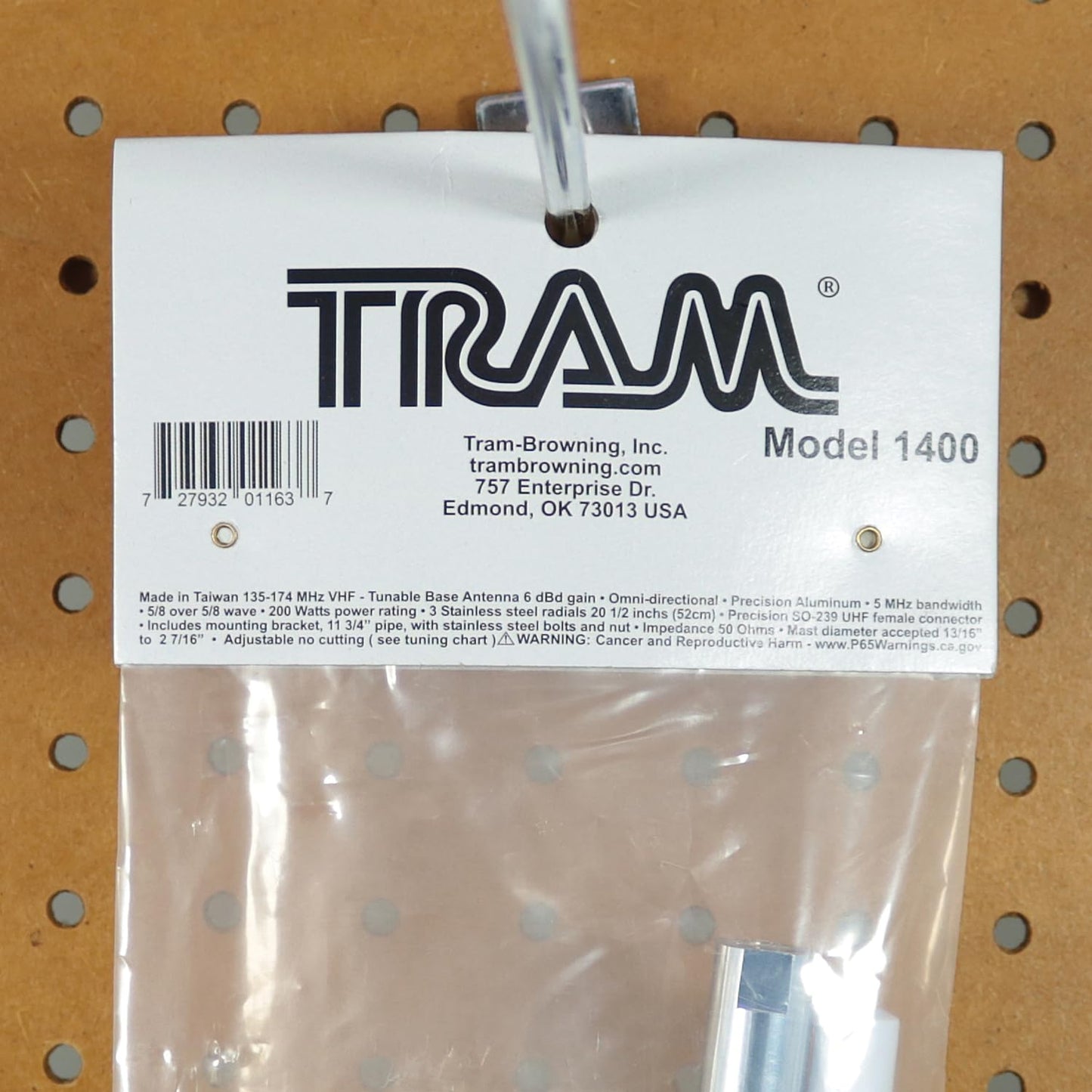 Tram® 200-Watt 136 MHz to 174 MHz 6-dBd-Gain Aluminum Base Antenna with 50-Ohm UHF SO-239 Connector, 10 Feet