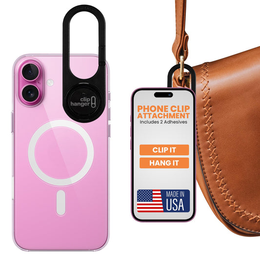 Cliphanger PIVIT - Phone Holder & Finger Grip - Secure Attachment for Texting, Selfies & Easy Carry - Wireless Charging Compatible - Finger Loop