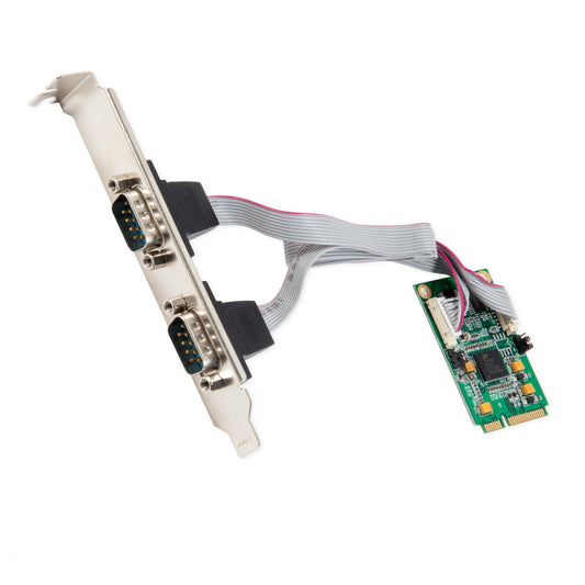 IO Crest SI-MPE15046 2 Port Serial DB9 Mini PCIe Expansion Card RS-232 6650 UART XR17V352