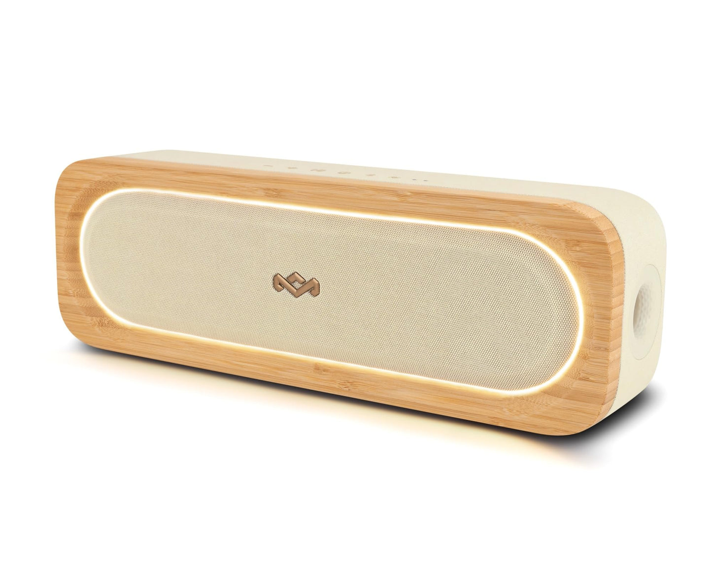 House of Marley Get Together 3 Bluetooth Speaker, 10Hr Playtime, USB-C Fast Charging, EQ Sound Modes, Ambient LED Light, 30m Wireless Range, Bamboo