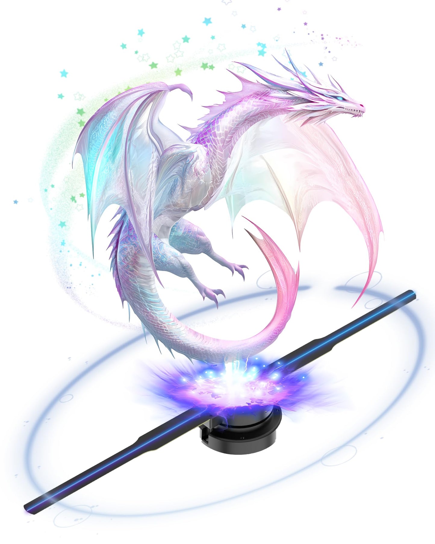 3D Hologram Fan, 18 Inch 3D Holographic Fan 2000*704PX Resolution 352pcs HD LED Beads with Remote/Bluetooth/WIFI, Holographic Video Advertising