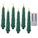 XingsLight LED Flameless Taper Candles with Remote & Timer - 6 Pack Battery Operated Christmas Window Candles, Warm White Flickering Light, Safe