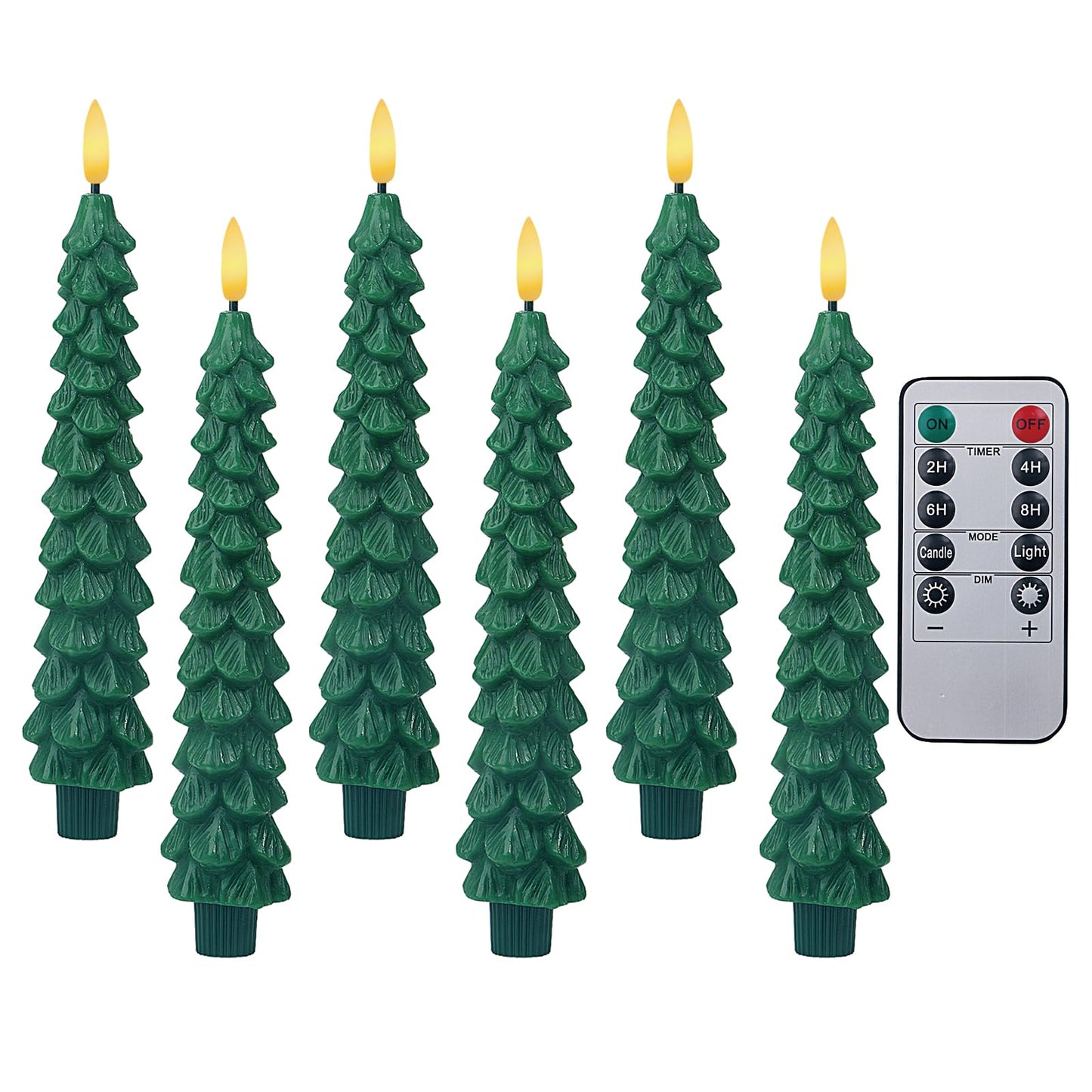 XingsLight LED Flameless Taper Candles with Remote & Timer - 6 Pack Battery Operated Christmas Window Candles, Warm White Flickering Light, Safe