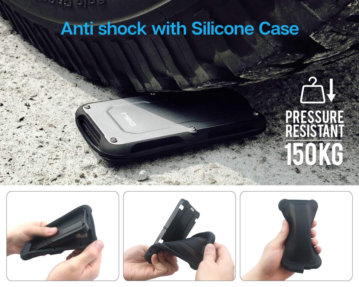 ineo 2.5" USB 3.1 Gen 2 Type-C Rugged Waterproof & Shockproof External Hard Drive Enclosure for 9.5mm & 7mm SATA HDD/SSD [C2580]