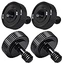 LRONG 4Pcs Camera Quick Release Thumb Screw Tripod L Type Screw 1/4 Male to 1/4 Female Thread Adapter for Camera Flash Bracket Mounting Plate,Black