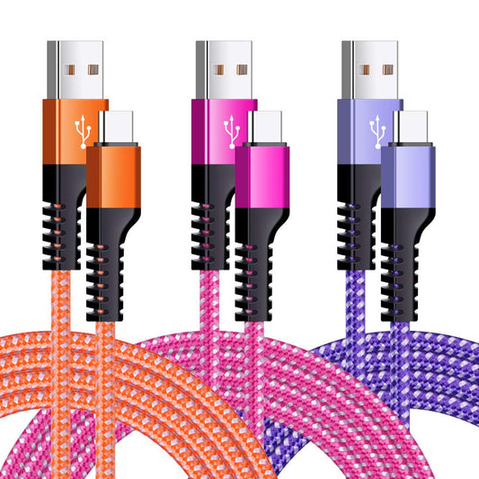 USB Type C Charger Cable,3Pack 6ft Fast USB Type C Charger Cord Compatible with Samsung Galaxy S21 S20 S10 S9 A10e A50 A51 Note 21,LG K51,Moto G7 G8