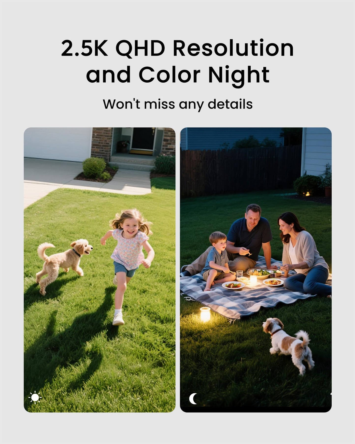 youkey S320 Magnetic Wire-Free Camera 2.5K QHD Security Camera with Dual Band WiFi 6, Built-in 8GB Storage, Color Night Vision, AI Human Pet