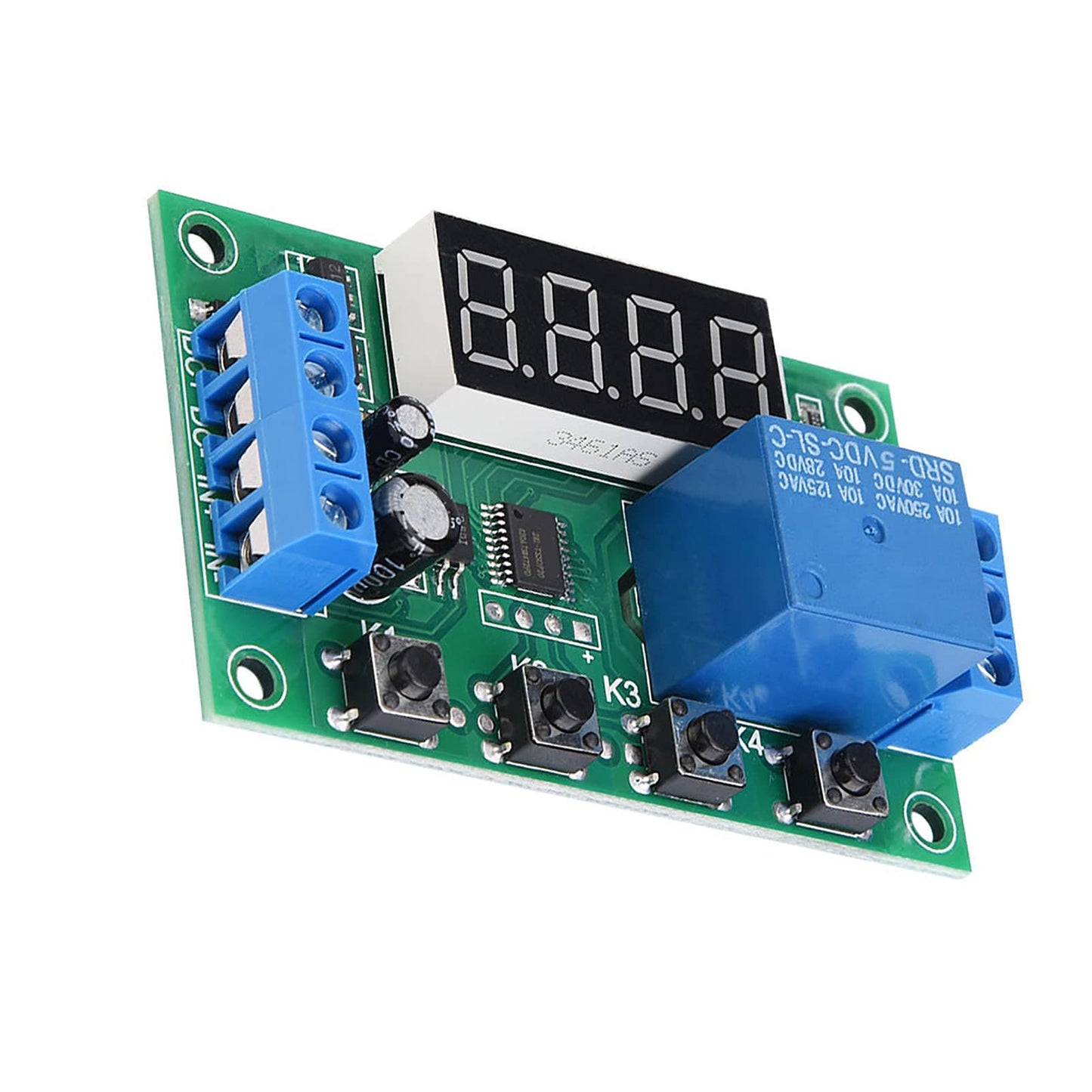 Timer Relay Module, 5V Adjustable LED Display Automation Control Switch, 24 Functions, 5A Output Power, Industrial Electrical Accessories