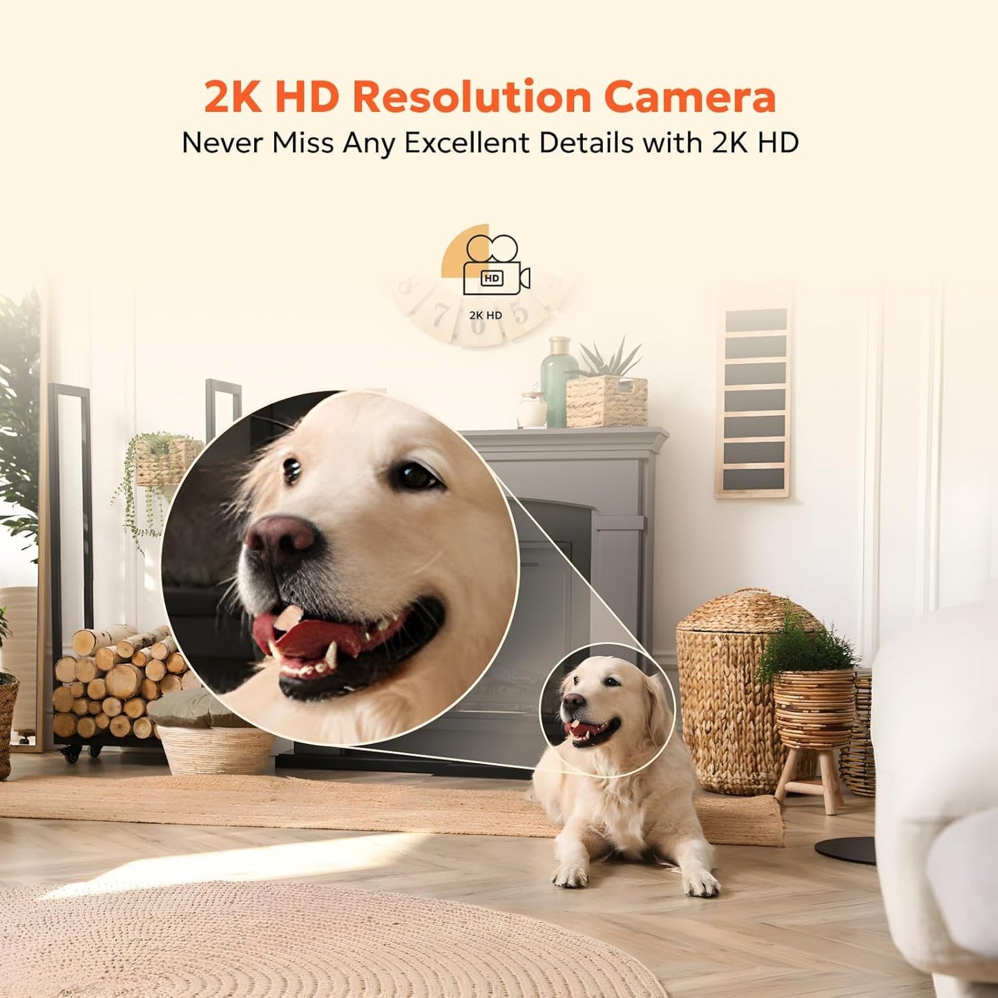 owltron Indoor Security Camera, 2K Cameras for Home Security with Motion Detection, Pet Cam & Baby Monitor with Night Vision, 2.4 GHz WiFi Two-Way