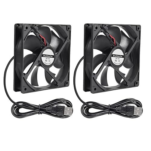 DIANN 2pcs 12025 Computer Fan 5V USB PC Fan 120mm Fan 5V USB Brushless 12025 120x25mm Fan for Cooling PC Computer Case CPU Coolers
