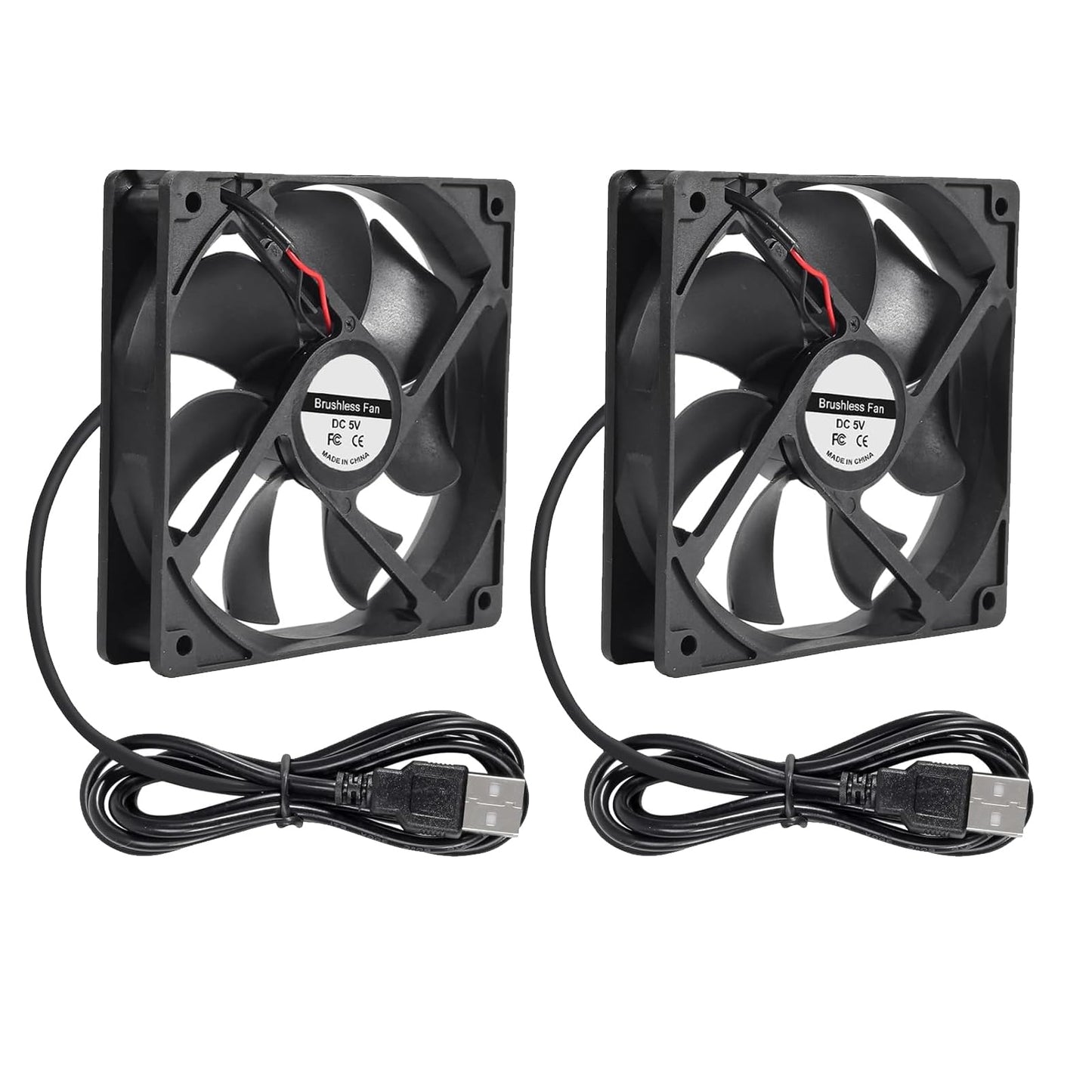DIANN 2pcs 12025 Computer Fan 5V USB PC Fan 120mm Fan 5V USB Brushless 12025 120x25mm Fan for Cooling PC Computer Case CPU Coolers