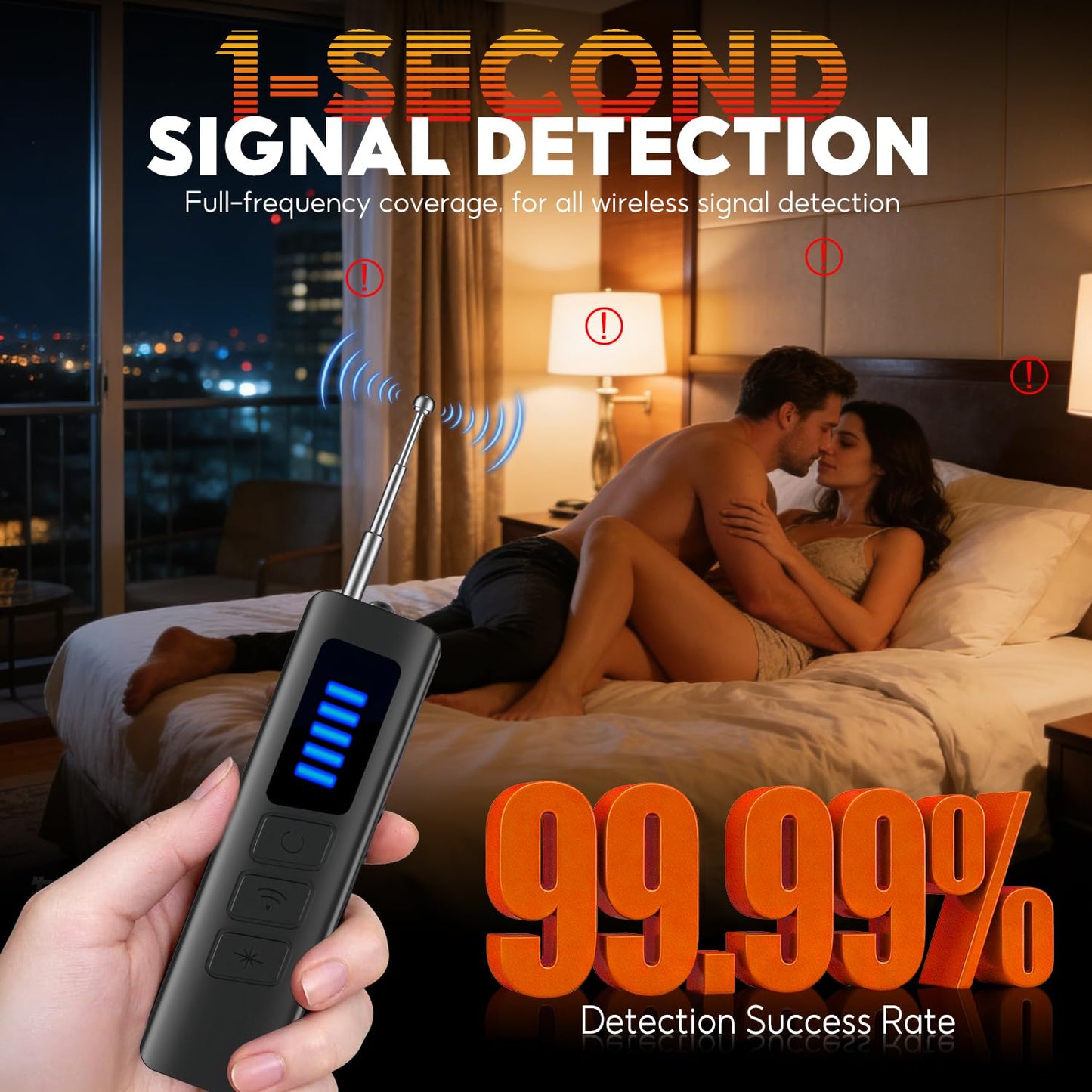ZENNITHON Hidden Camera Detectors, Anti-spy Camera Detector, Wireless Signal Scanner & Hidden Devices Detector for Office/Car/Bathroom/Hotel. 5