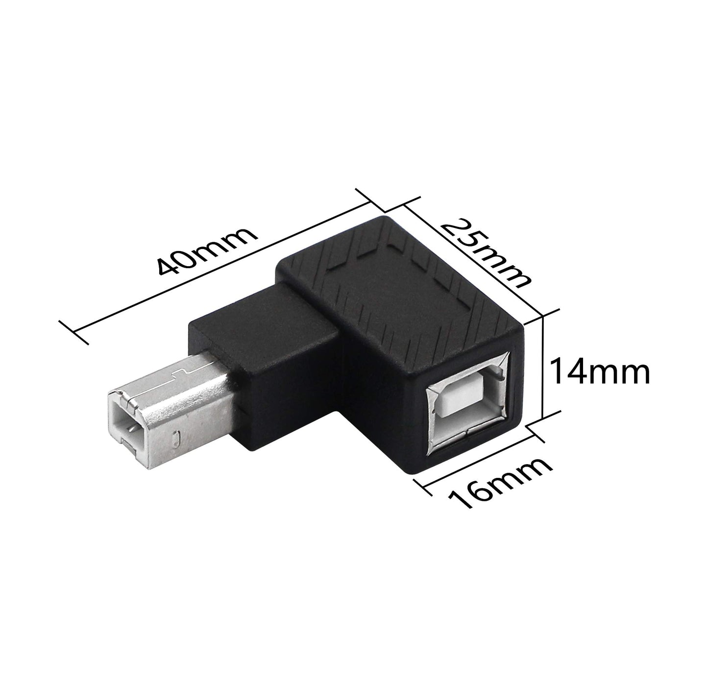 YACSEJAO USB 2.0 Type-B Printer Adapter, 2 Pack 90 Degrees USB 2.0 B Male to Type-B Female Printer Adapter， for Printer, Scanner, Mobile HDD…