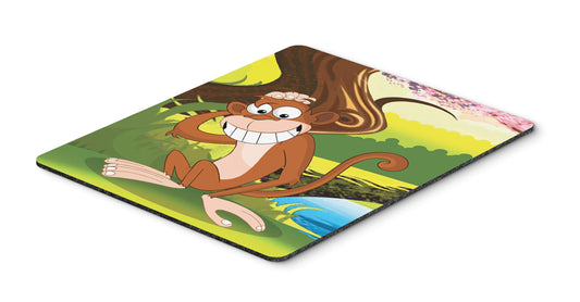Caroline's Treasures APH7629MP Monkey Under The Tree Mouse Pad, Hot Pad or Trivet for Home Office Gaming Working Computers Laptop Mouse Mat,Washable