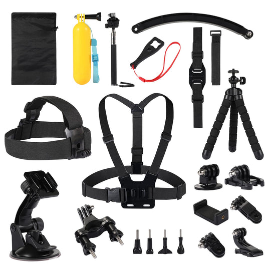 Kuptone Action Camera Accessory Kit for GoPro Hero 11/10/9/8/7/6/5, Insta360, DJI Osmo Action, AKASO (KPE-075)