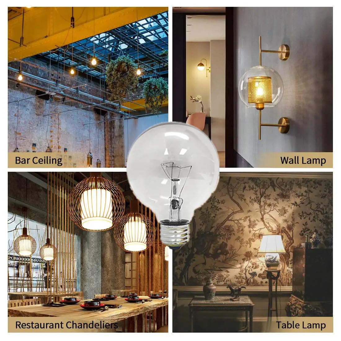 RESISPA ?4 Pack G25 Globe Light Bulbs - 60 W Incandescent Light Bulb, G25 Double Life Globe Bulb,2700K Soft White, E26 Base, Dimmable - Crystal Clear